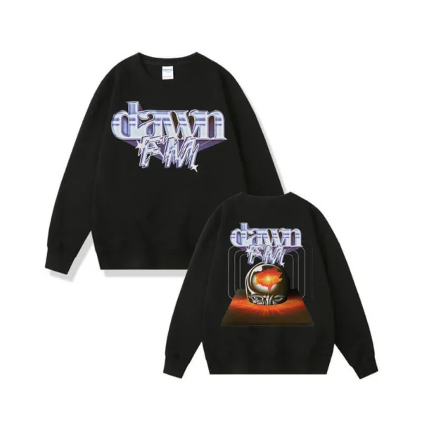 Dawn Fm The Weeknd Oversized Black Pullover Sweatshirt